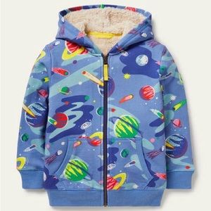 NWT| Mini Boden| Zip-up Hoodie| Bright Blue| 4-5y 110cm